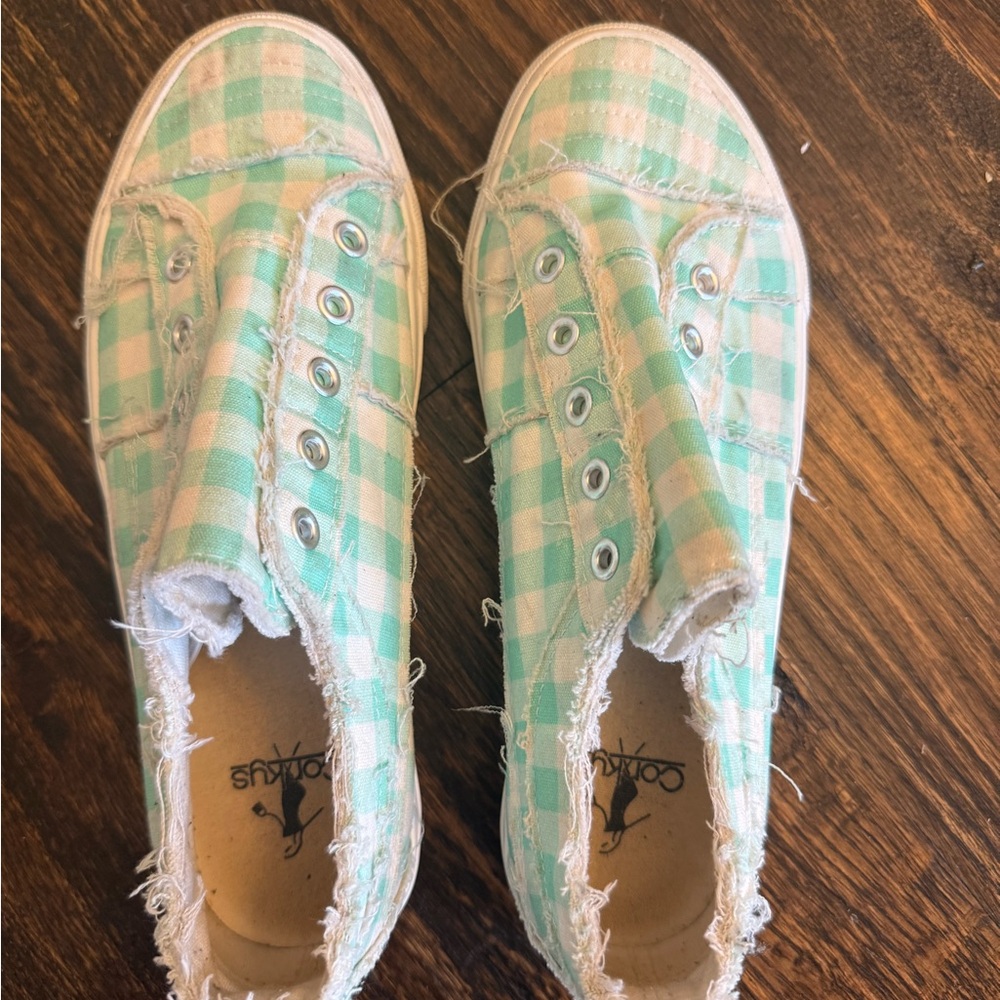 Corkys Mint Checkered Sneakers